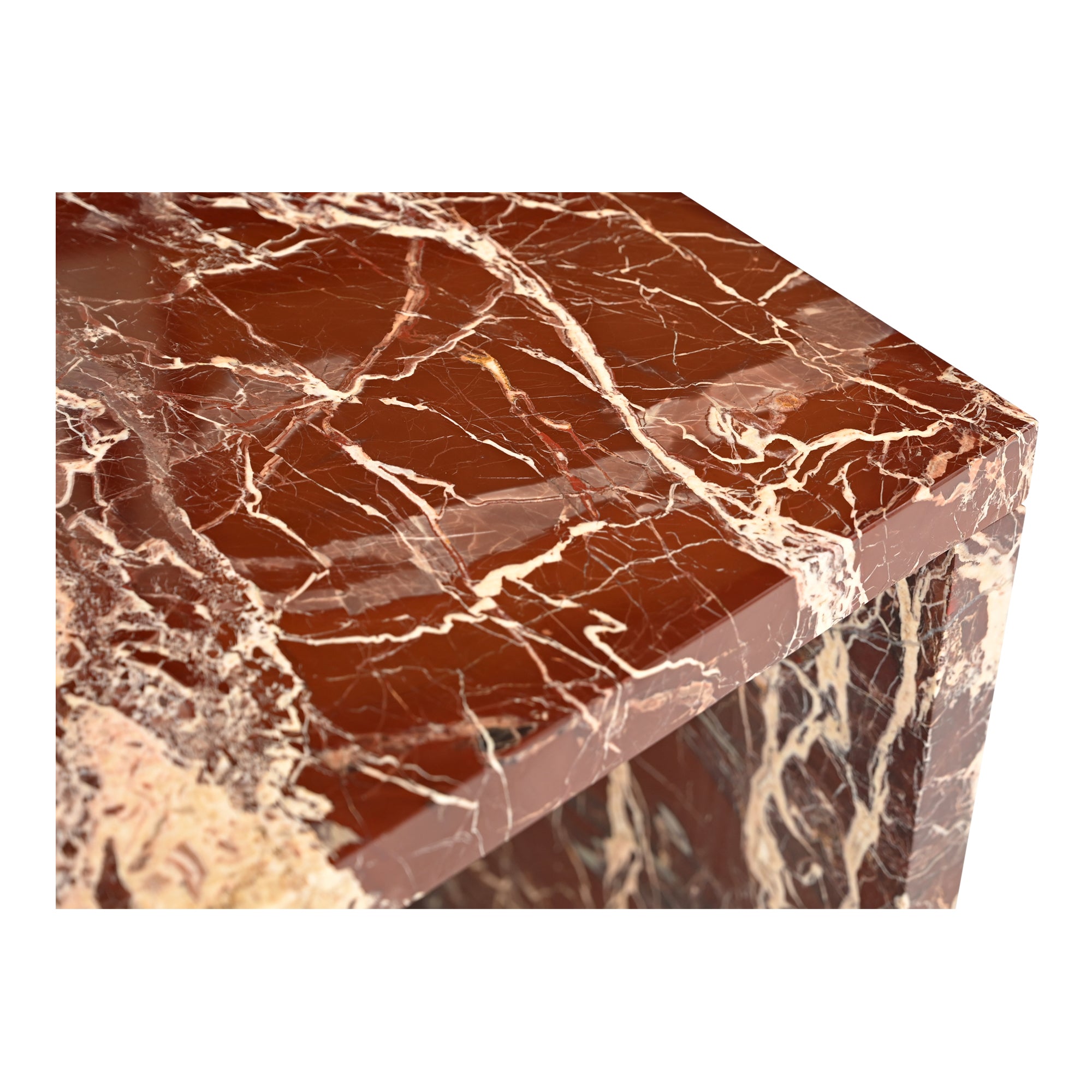 Rosa Accent Table Rosso Levanto Marble