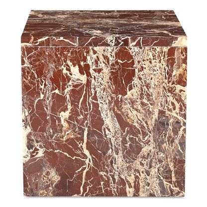 Rosa Accent Table Rosso Levanto Marble