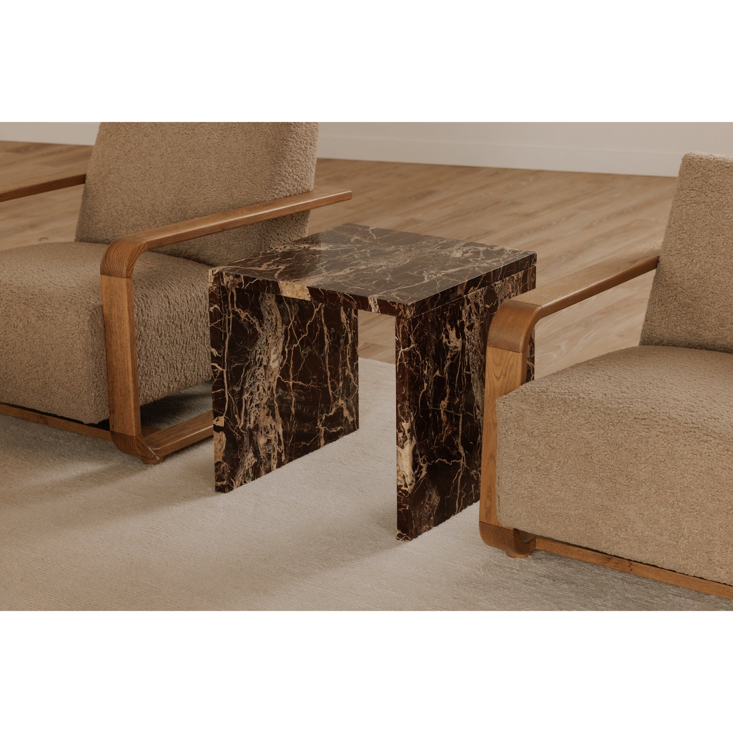 Rosa Accent Table Rosso Levanto Marble by Moe's Home