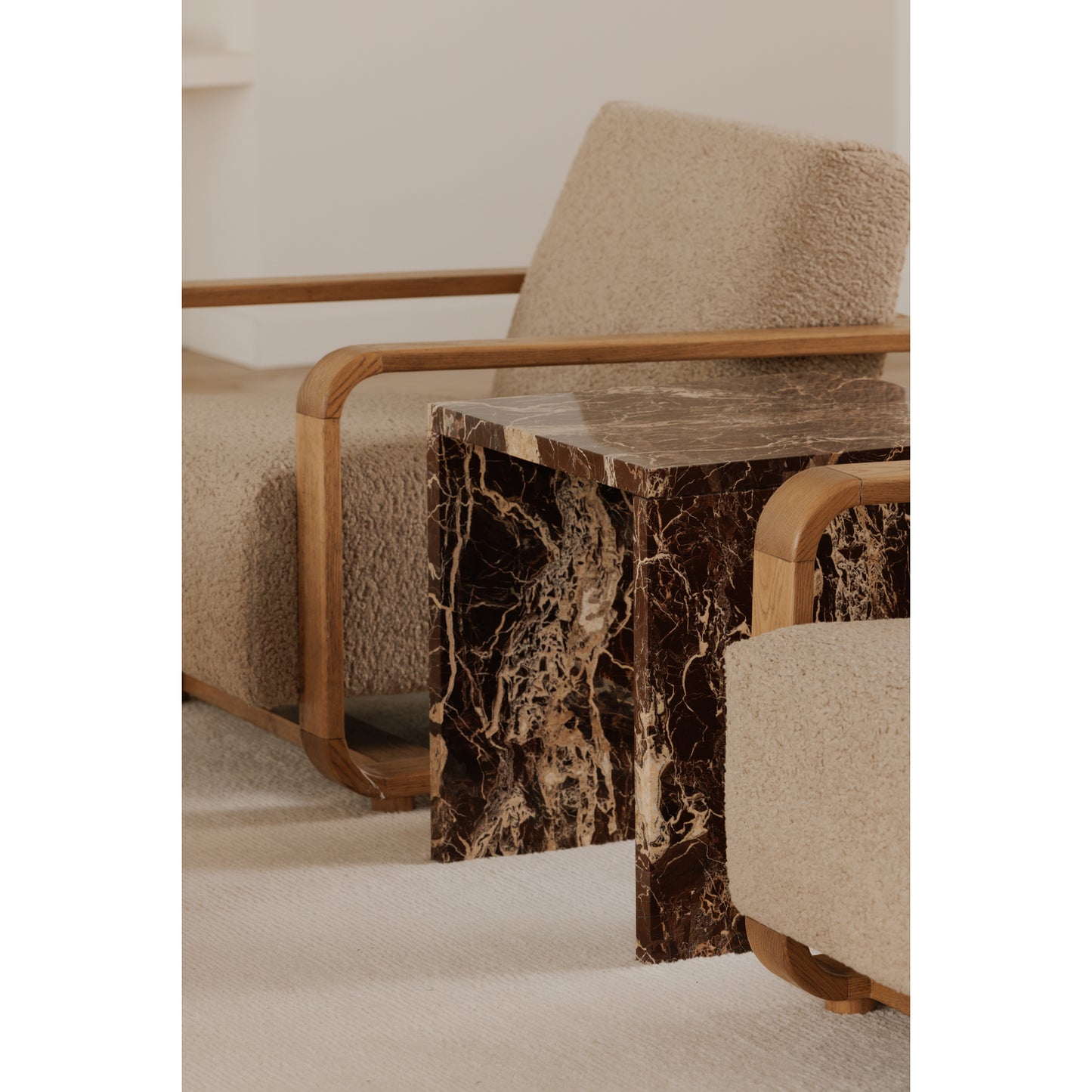 Rosa Accent Table Rosso Levanto Marble by Moe's Home