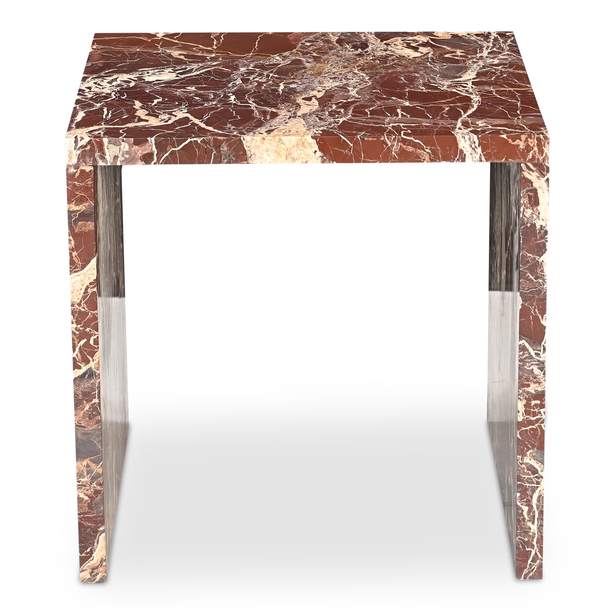 Rosa Accent Table Rosso Levanto Marble | Red