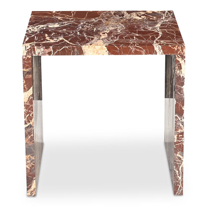 Rosa Accent Table Rosso Levanto Marble | Red