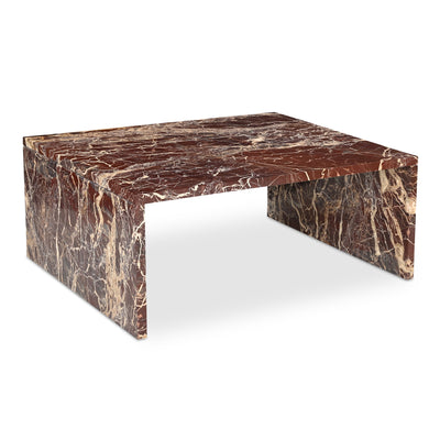 Rosa Coffee Table Rosso Levanto Marble by Moe's Home