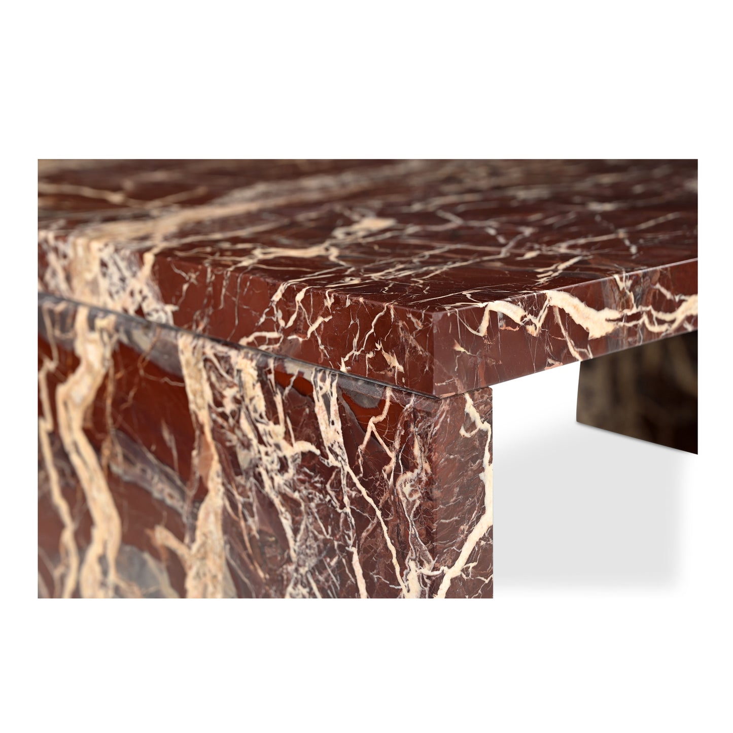 Rosa Coffee Table Rosso Levanto Marble by Moe's Home
