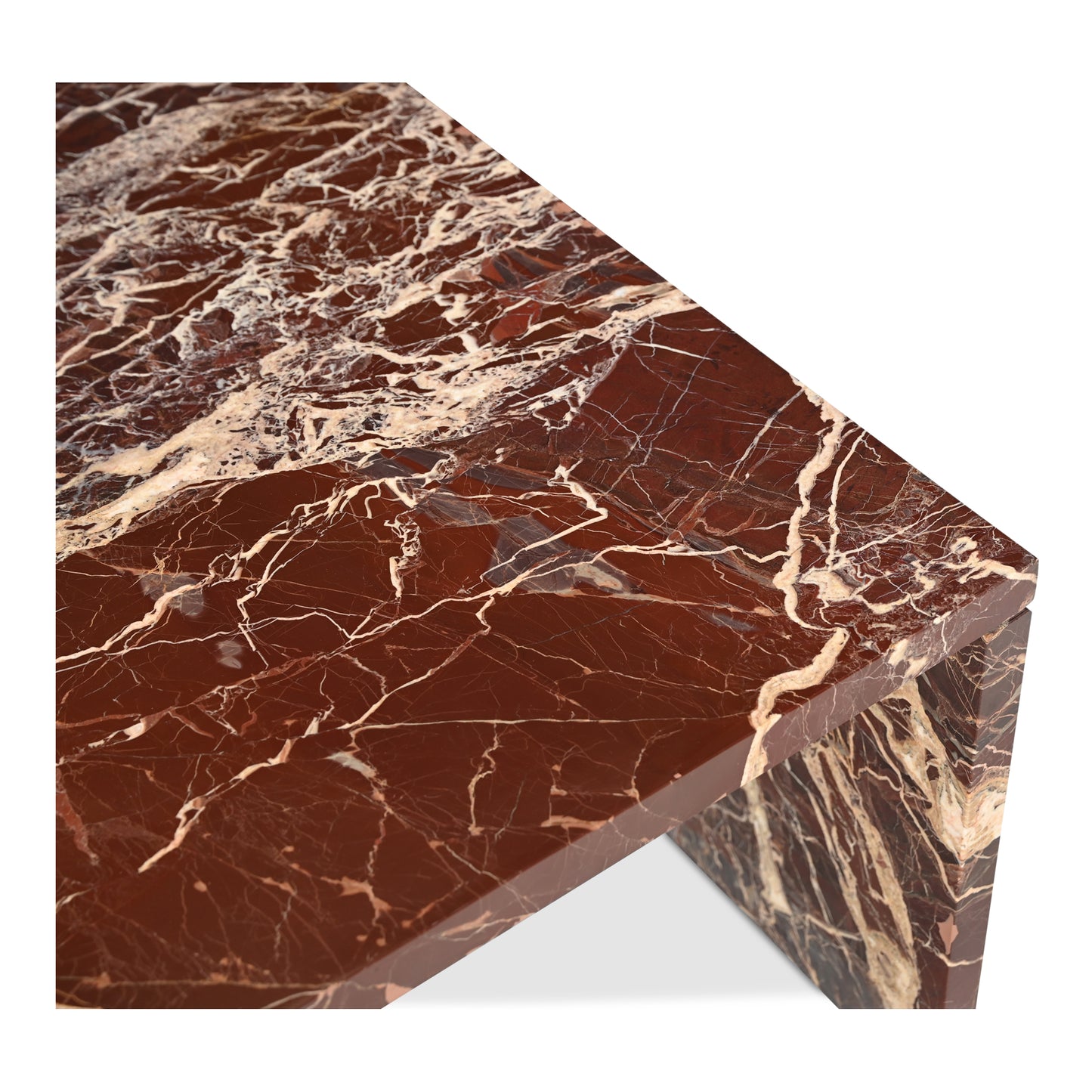 Rosa Coffee Table Rosso Levnato Marble by Moe's Home
