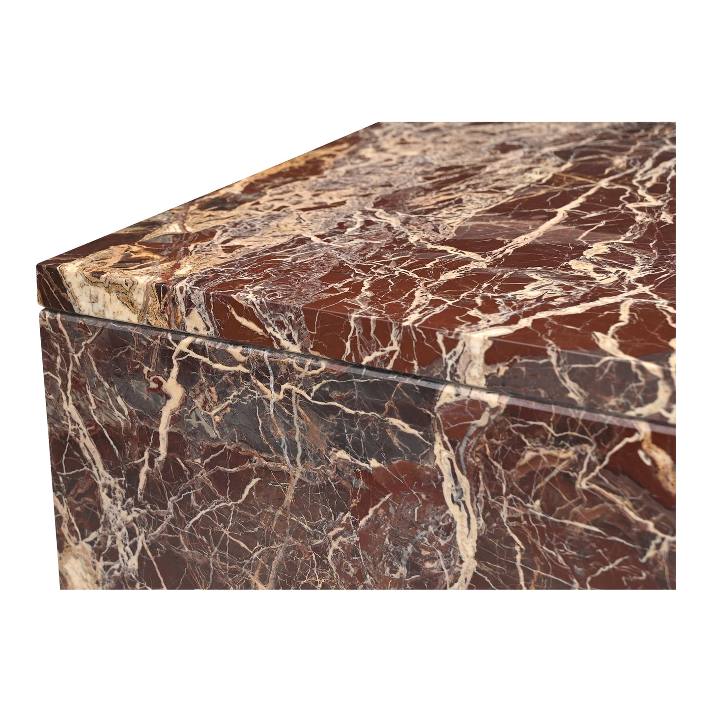 Rosa Coffee Table Rosso Levanto Marble by Moe's Home