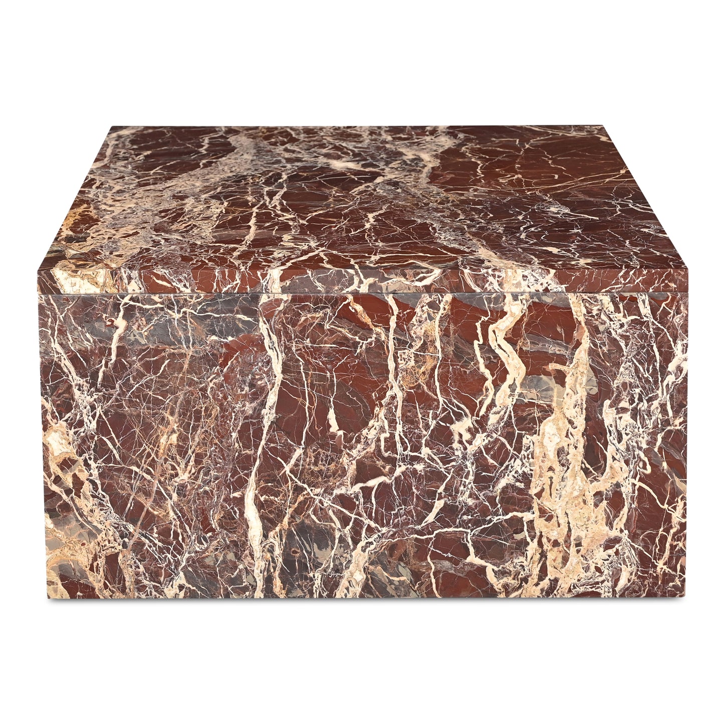 Rosa Coffee Table Rosso Levnato Marble by Moe's Home