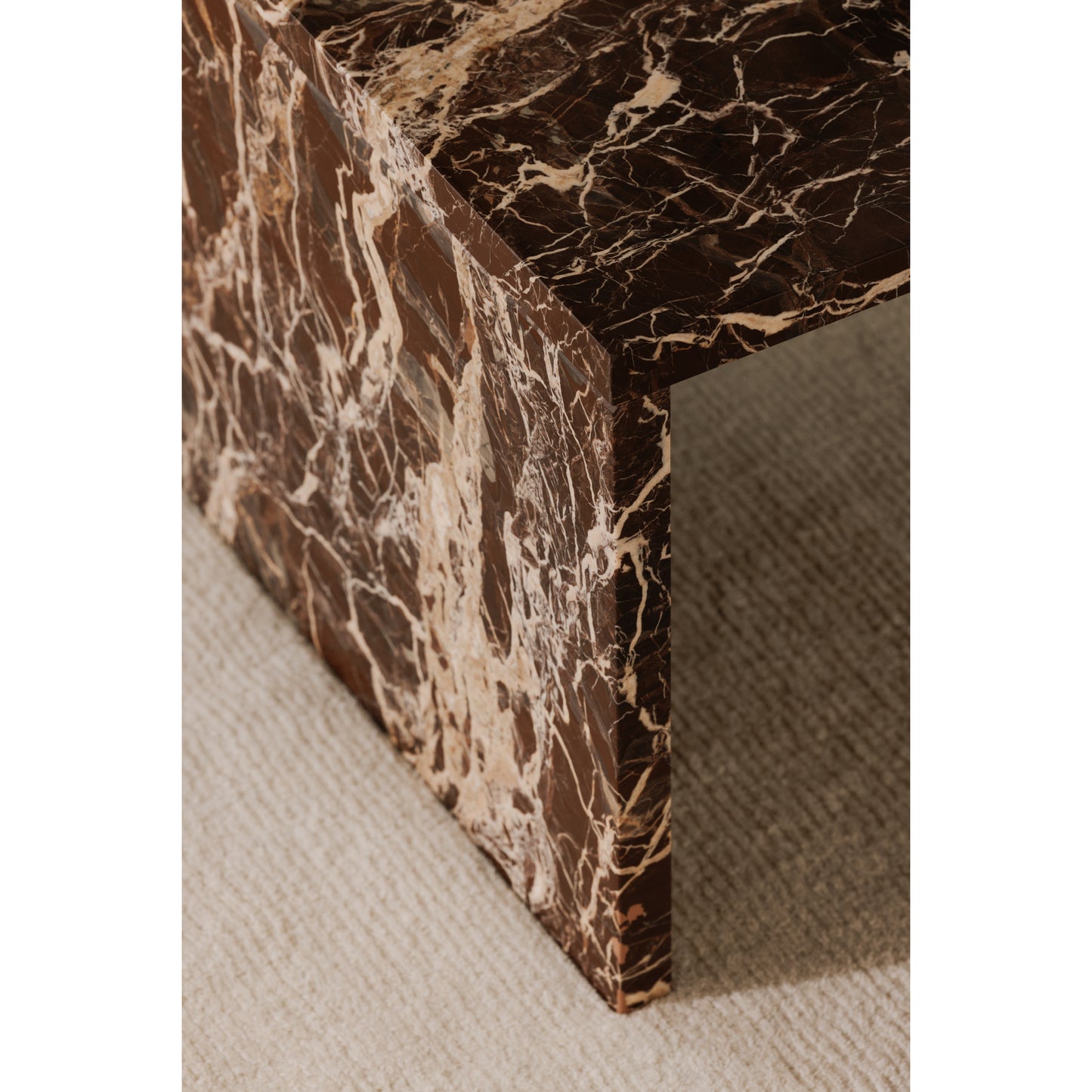 Rosa Coffee Table Rosso Levanto Marble by Moe's Home