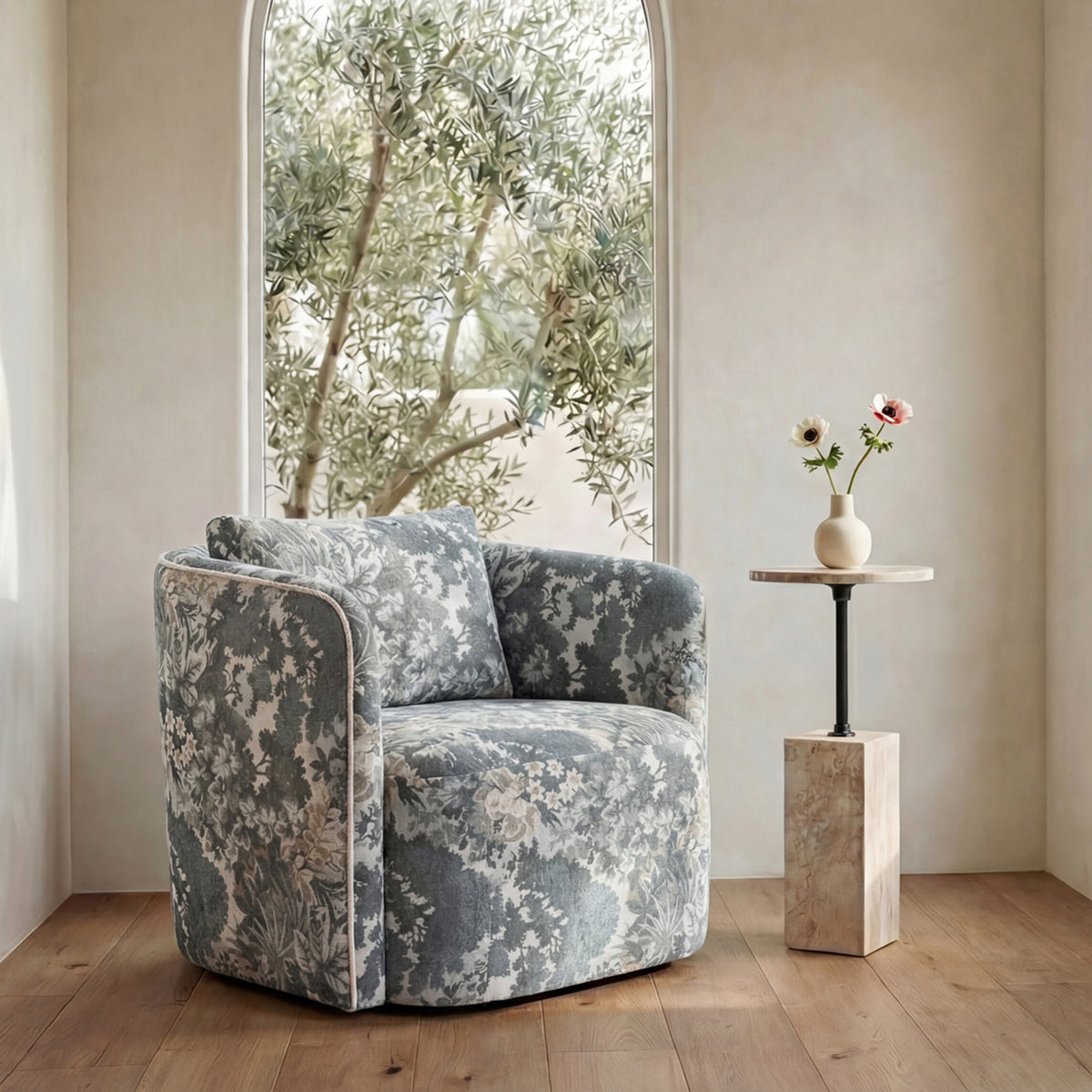 Caro Side Table Travertine by Moe's Home