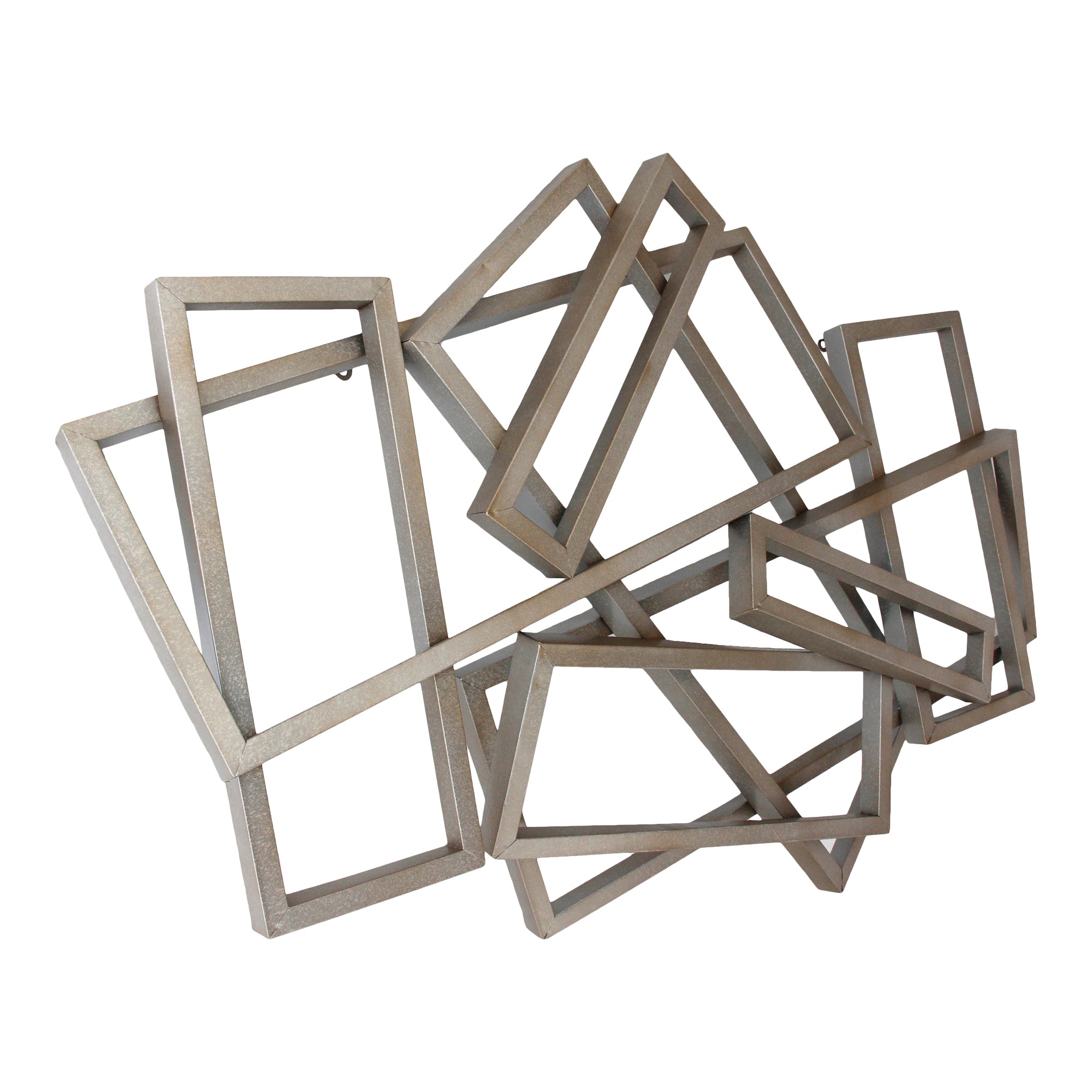 Metal Rectangles Wall Décor Silver