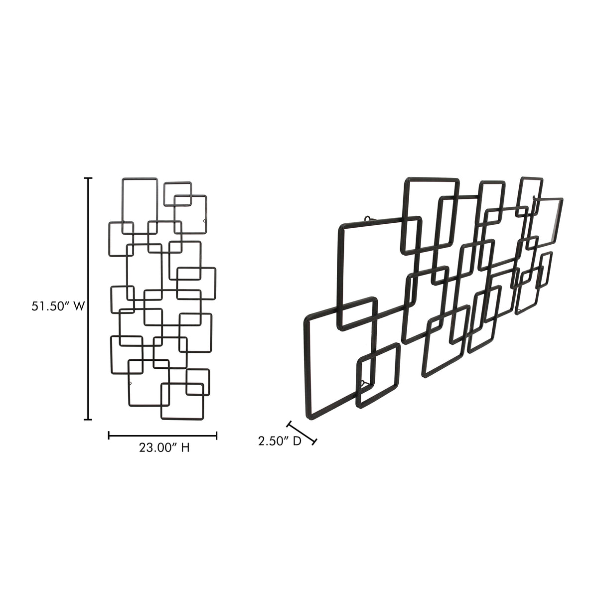 Steel Squares Wall Décor Black by Moe's Home