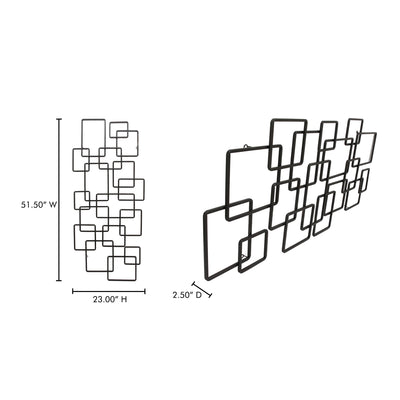 Steel Squares Wall Décor Black by Moe's Home