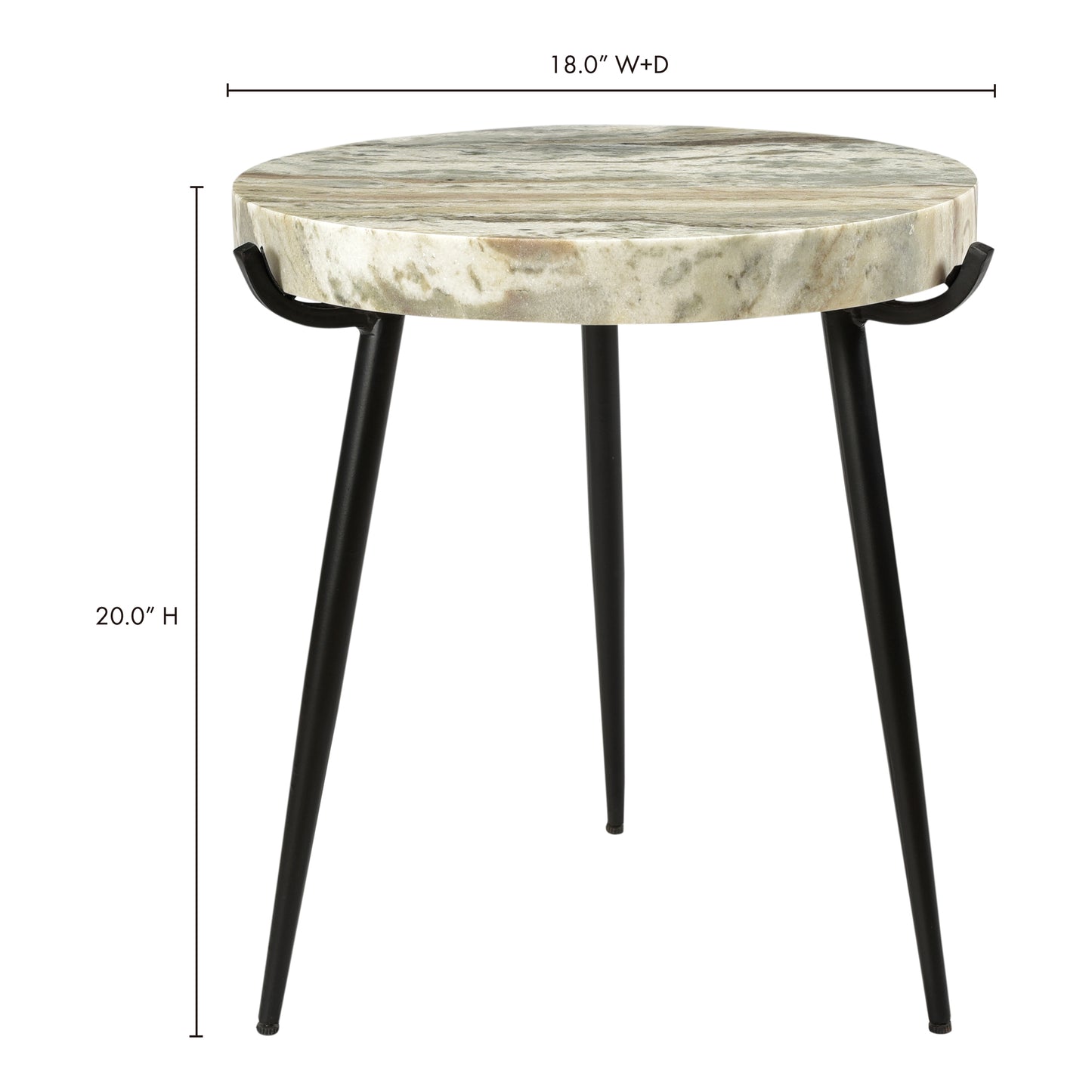 Brinley Marble Accent Table Light Brown by Moe's Home