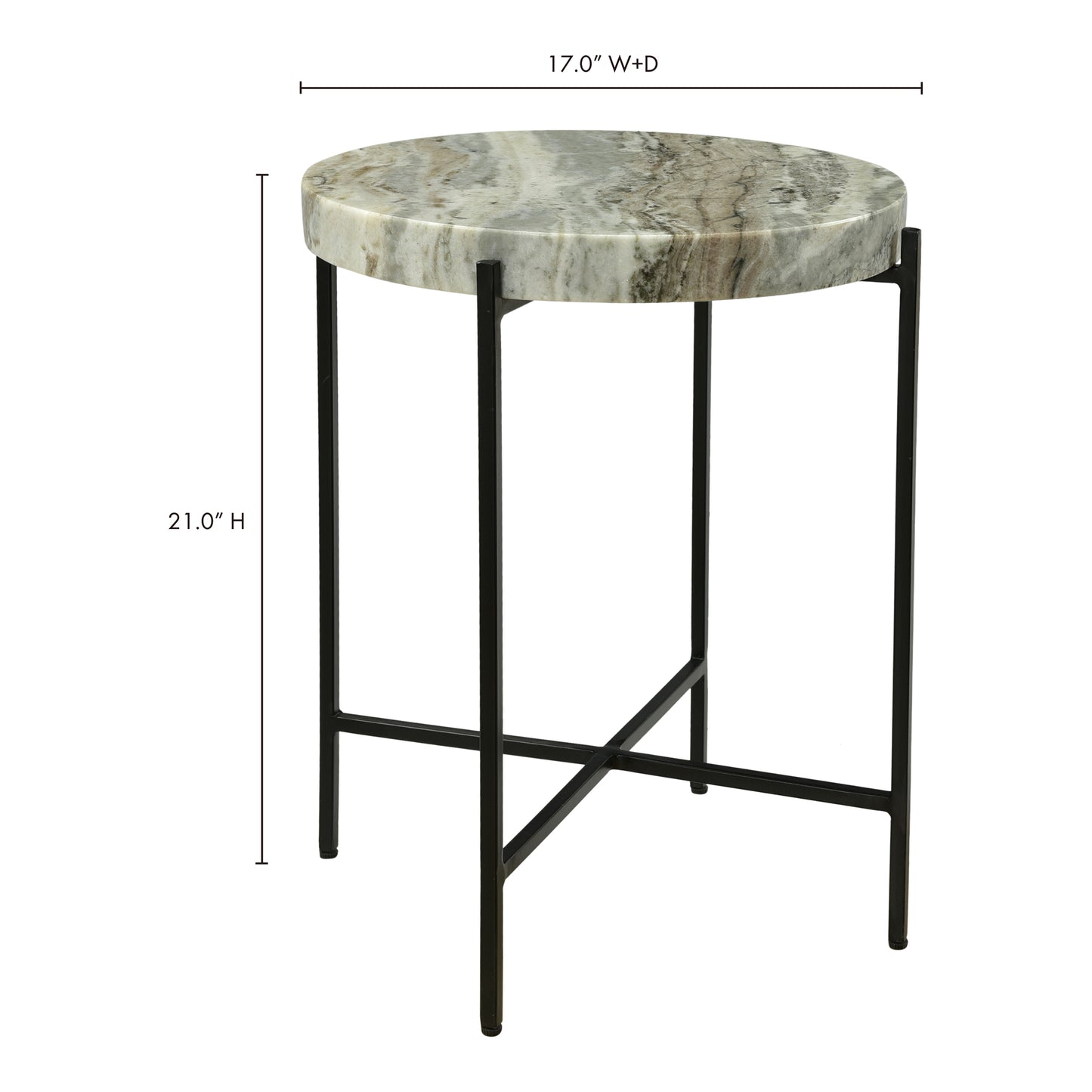 Cirque Accent Table Light Brown by Moe's Home