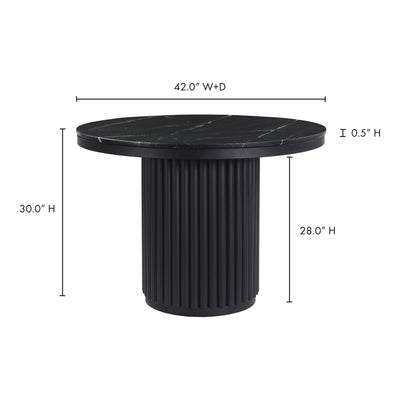 Tower Dining Table Black Marble by Moe's Home