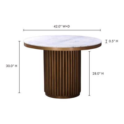 Tower Dining Table White Marble by Moe's Home