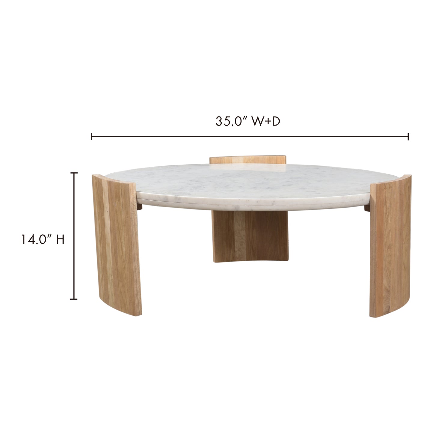 Dala Coffee Table White by Moe's Home