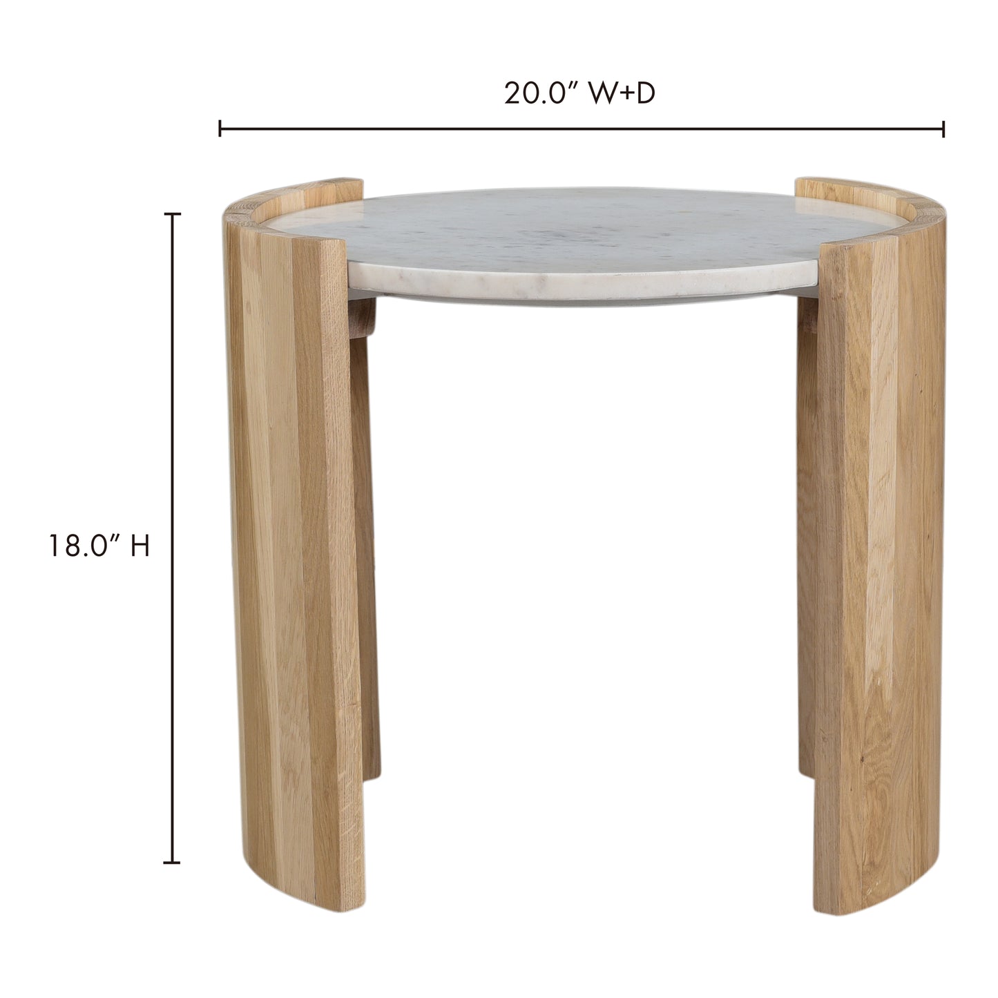 Dala Side Table White by Moe's Home