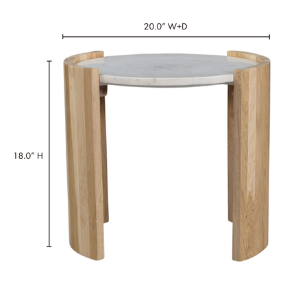 Dala Side Table White