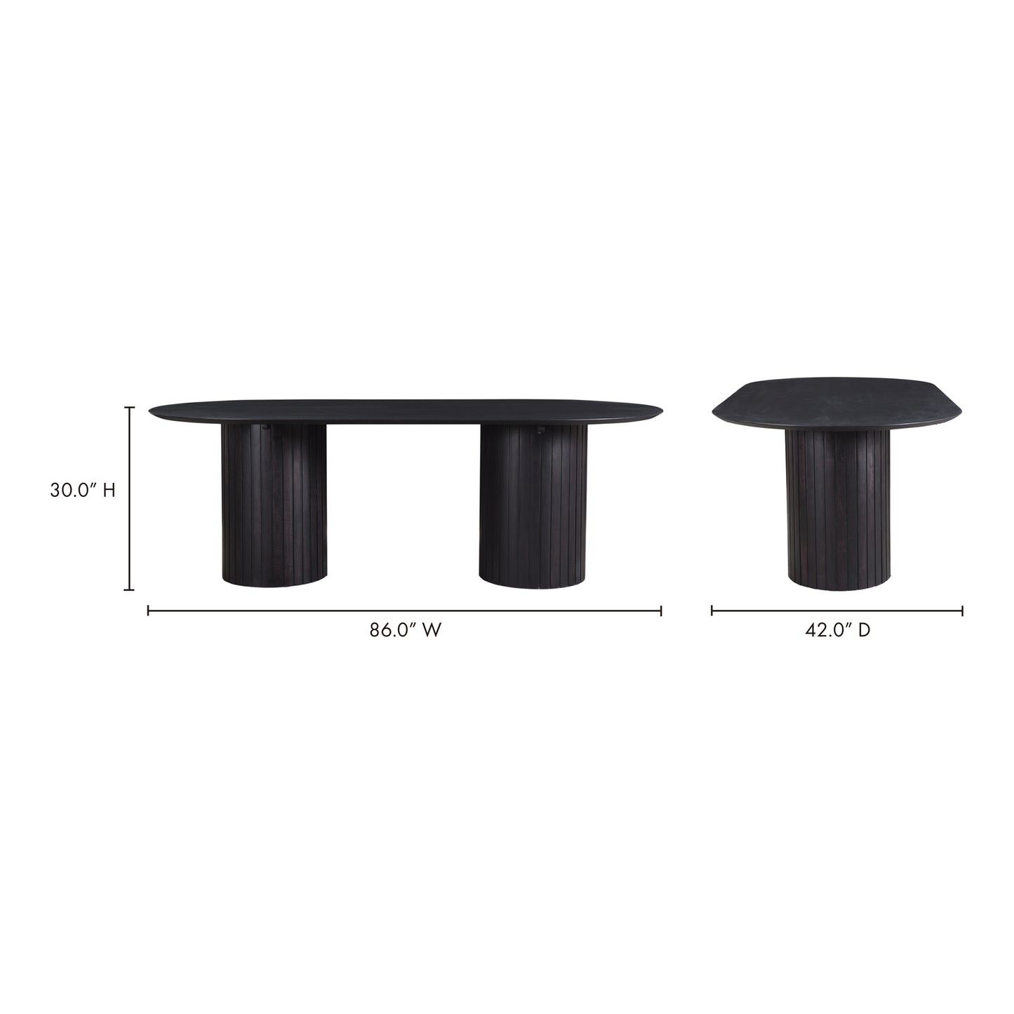 Povera Dining Table Black by Moe's Home