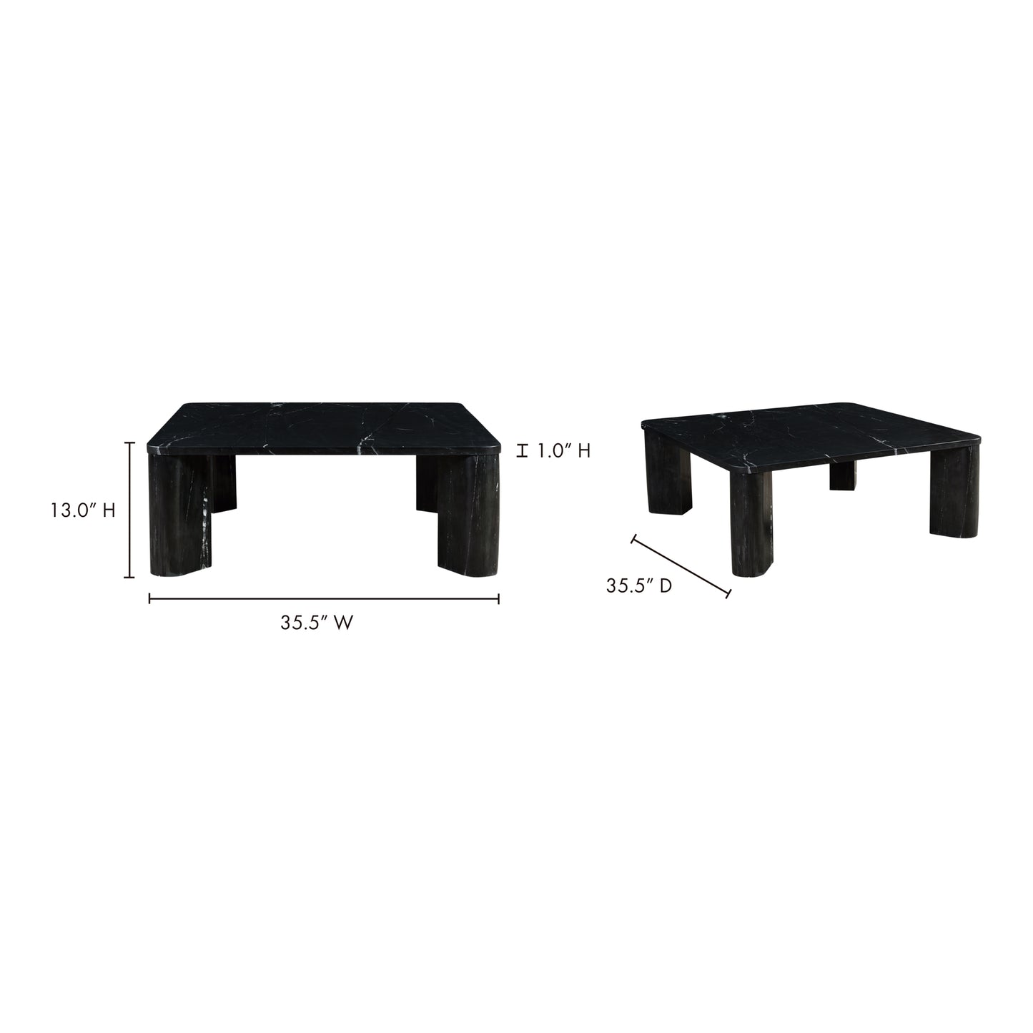 Segment Coffee Table Jetty Black by Moe's Home