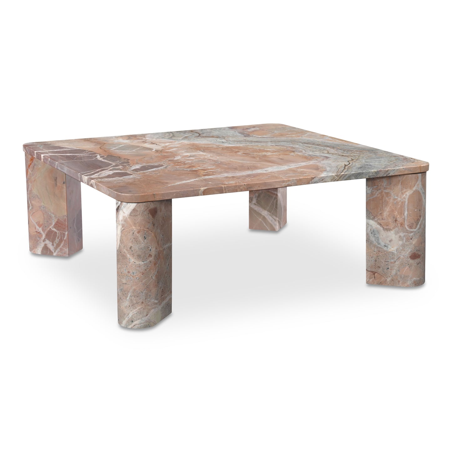 Segment Coffee Table Orange Levante Marble by Moe's Home