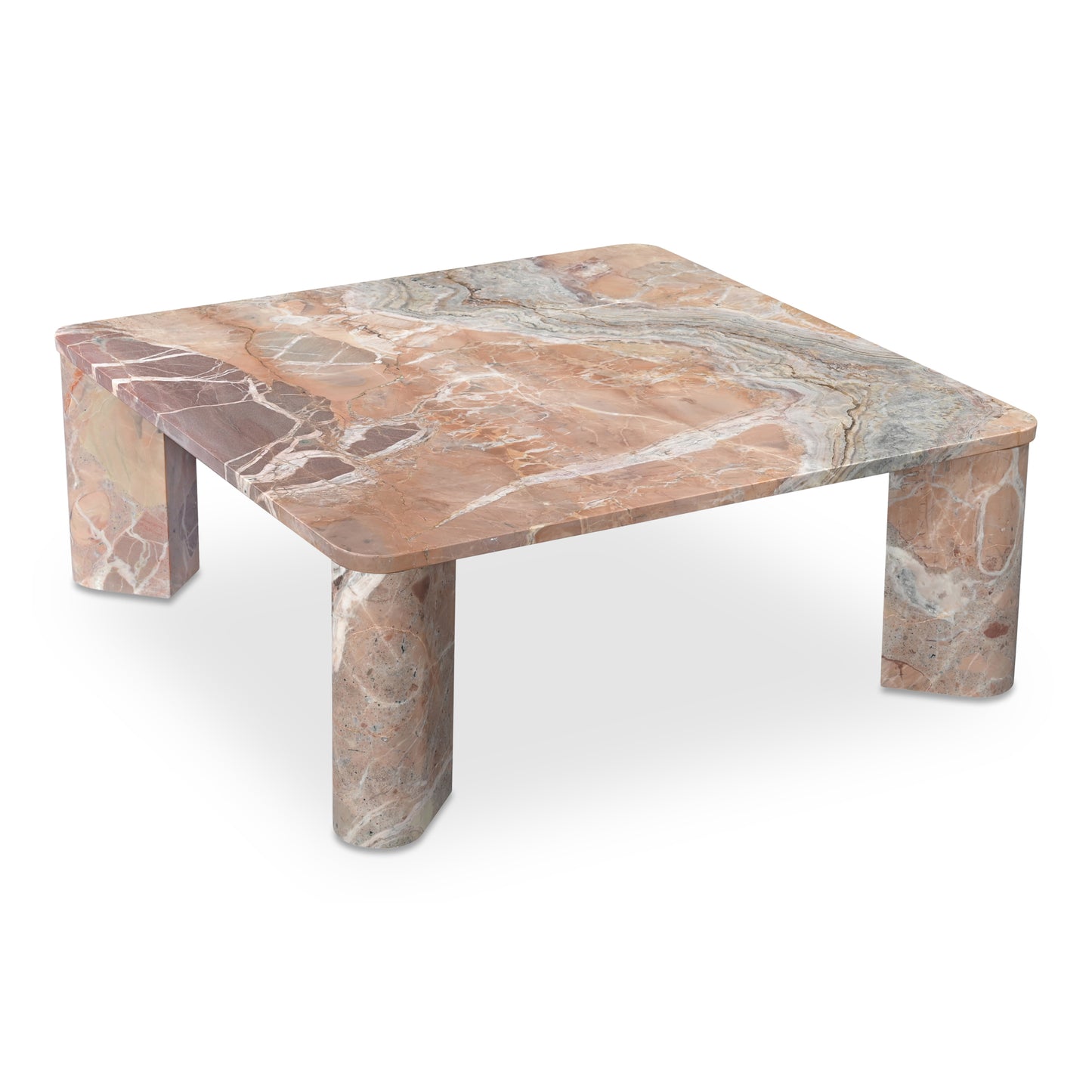 Segment Coffee Table Orange Levante Marble by Moe's Home