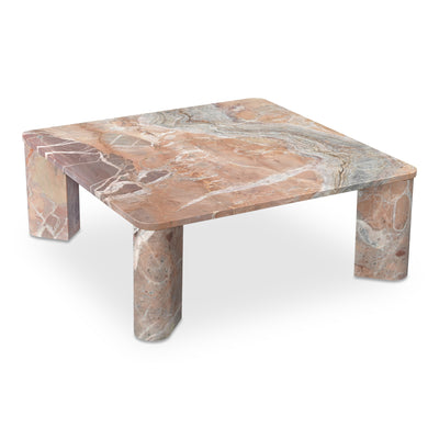 Segment Coffee Table Orange Levante Marble by Moe's Home
