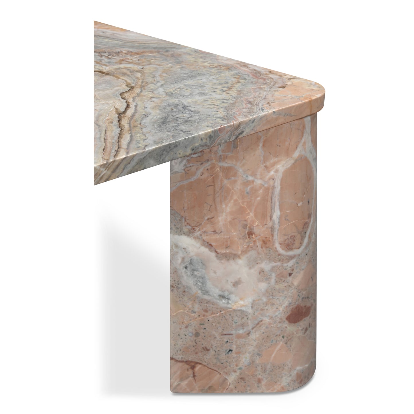 Segment Coffee Table Orange Levante Marble by Moe's Home