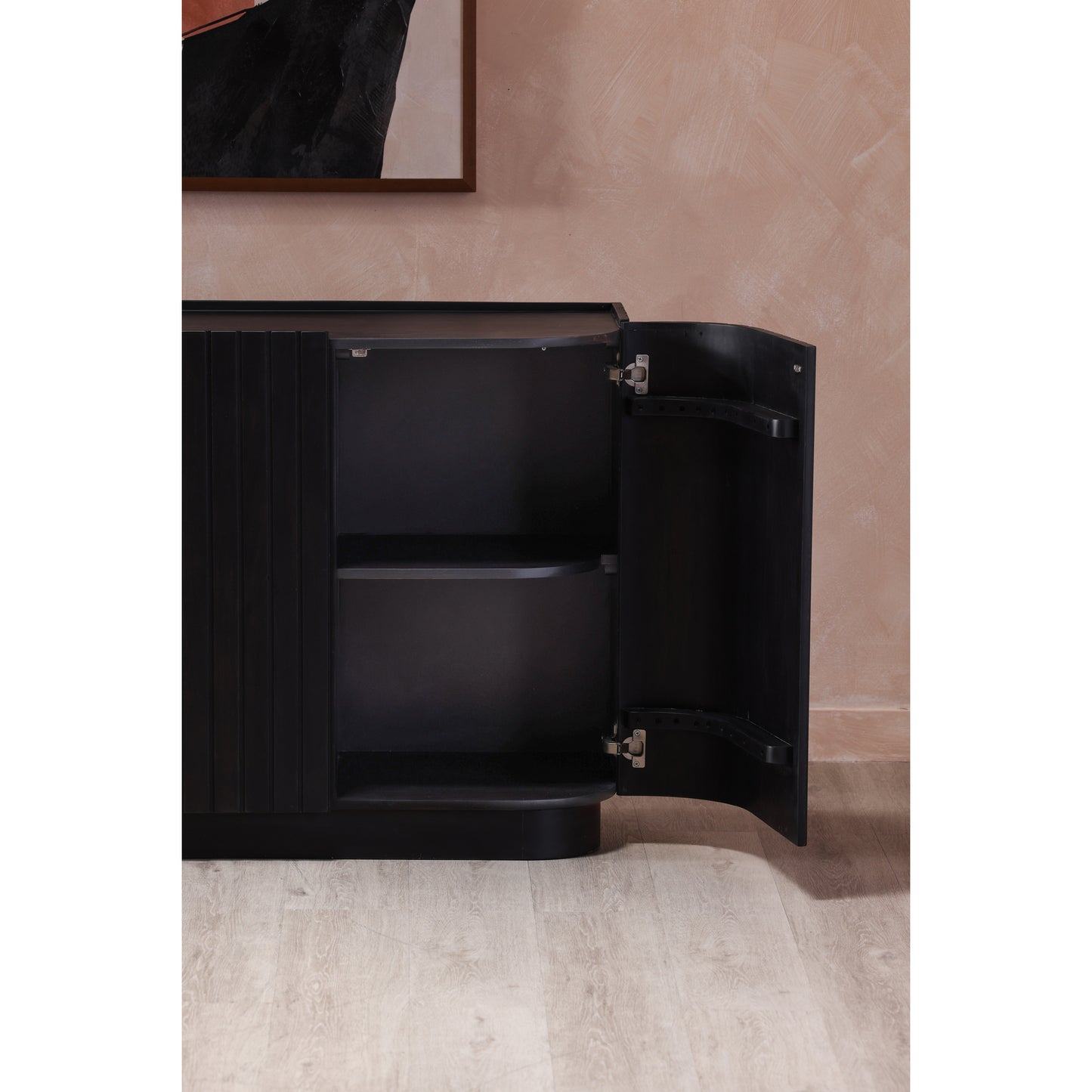 Povera 4 Door Sideboard Black by Moe's Home
