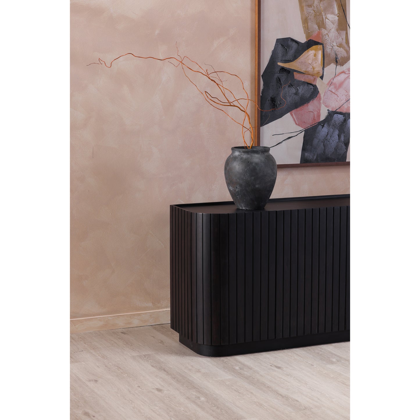 Povera 4 Door Sideboard Black by Moe's Home