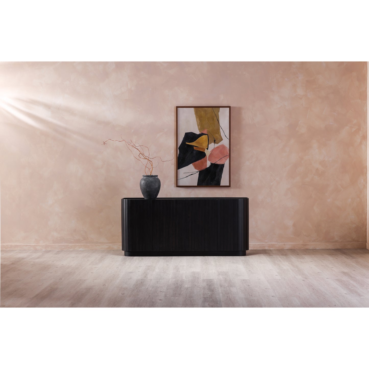 Povera 4 Door Sideboard Black by Moe's Home