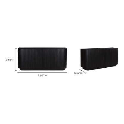 Povera 4 Door Sideboard Black