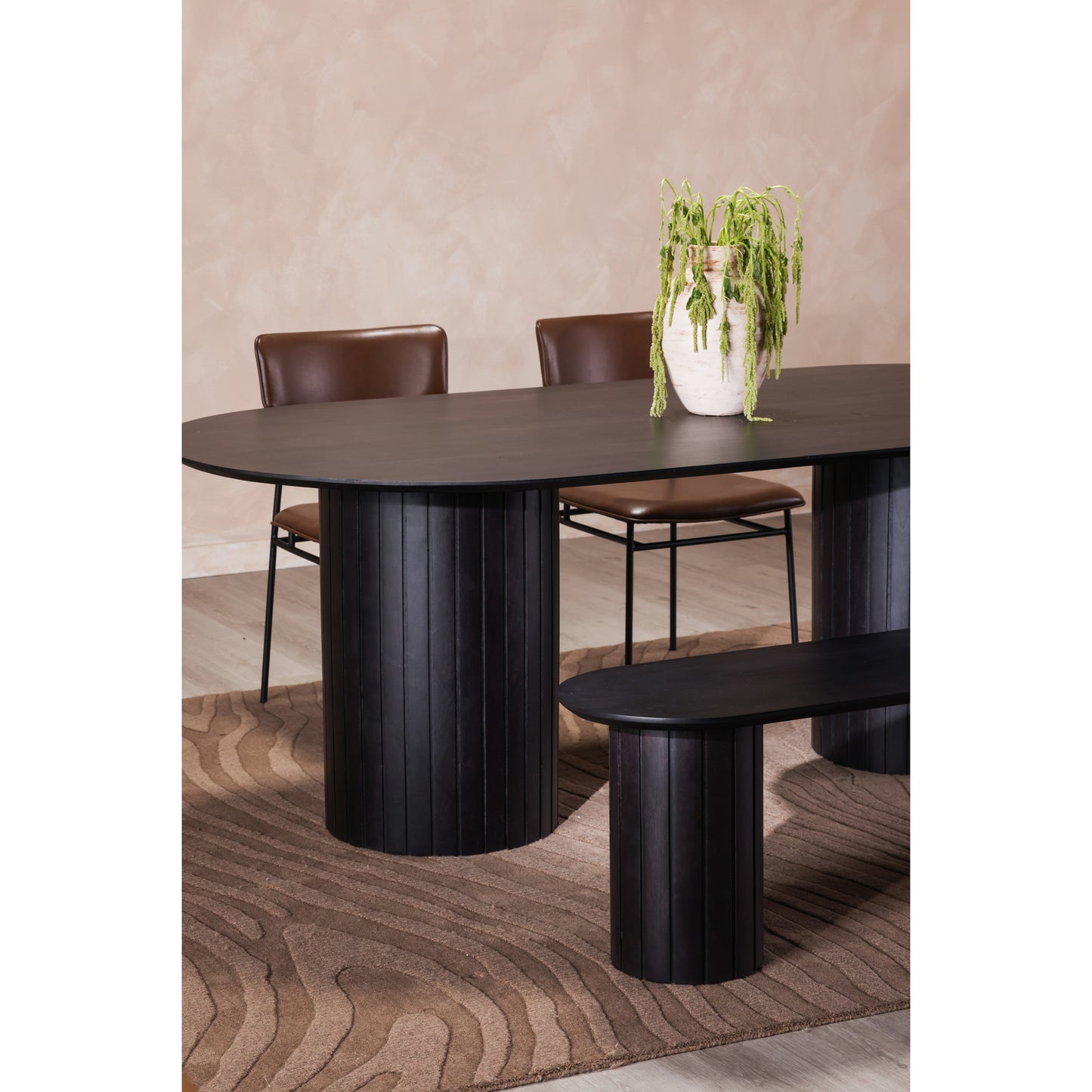 Povera Dining Bench Black by Moe's Home
