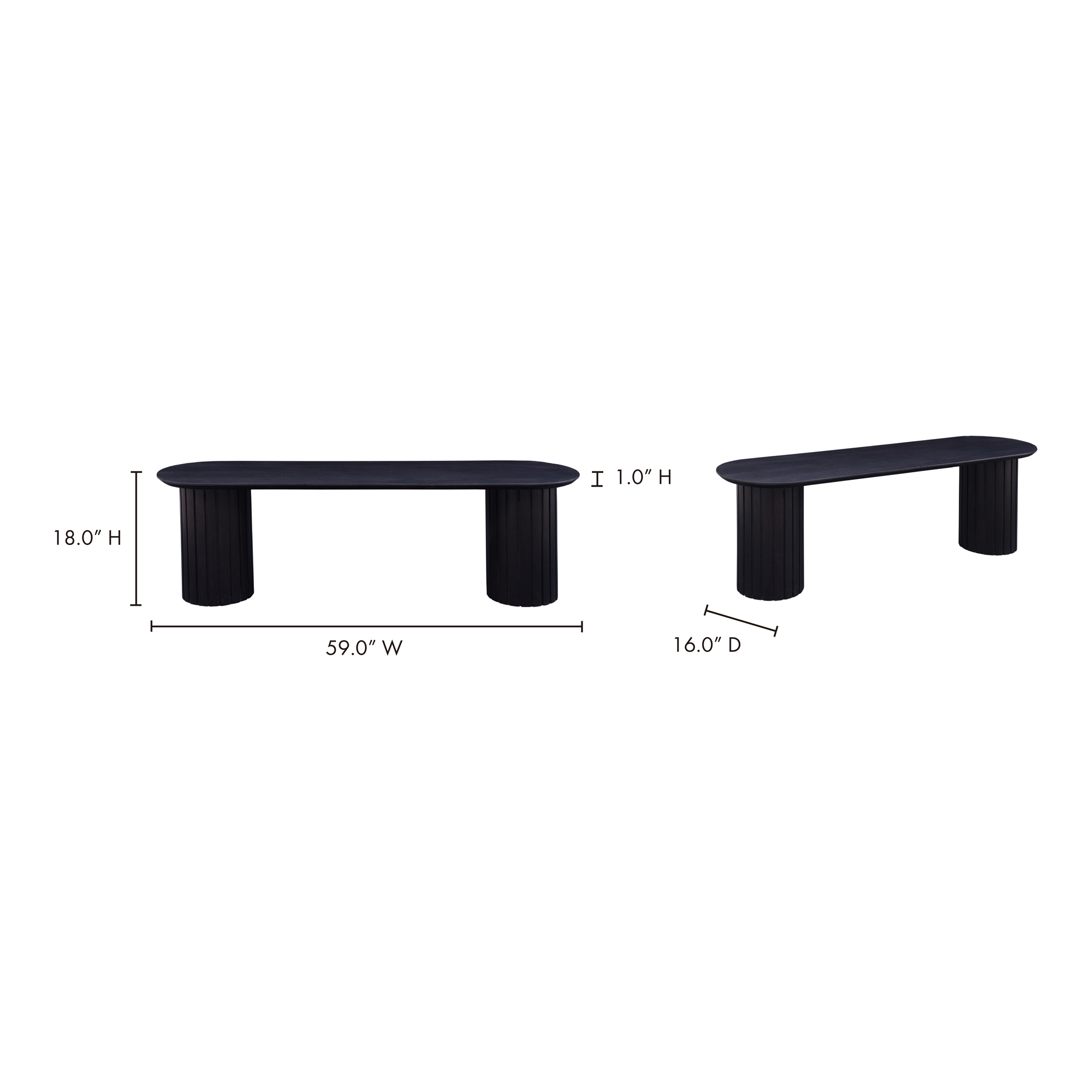 Povera Dining Bench Black