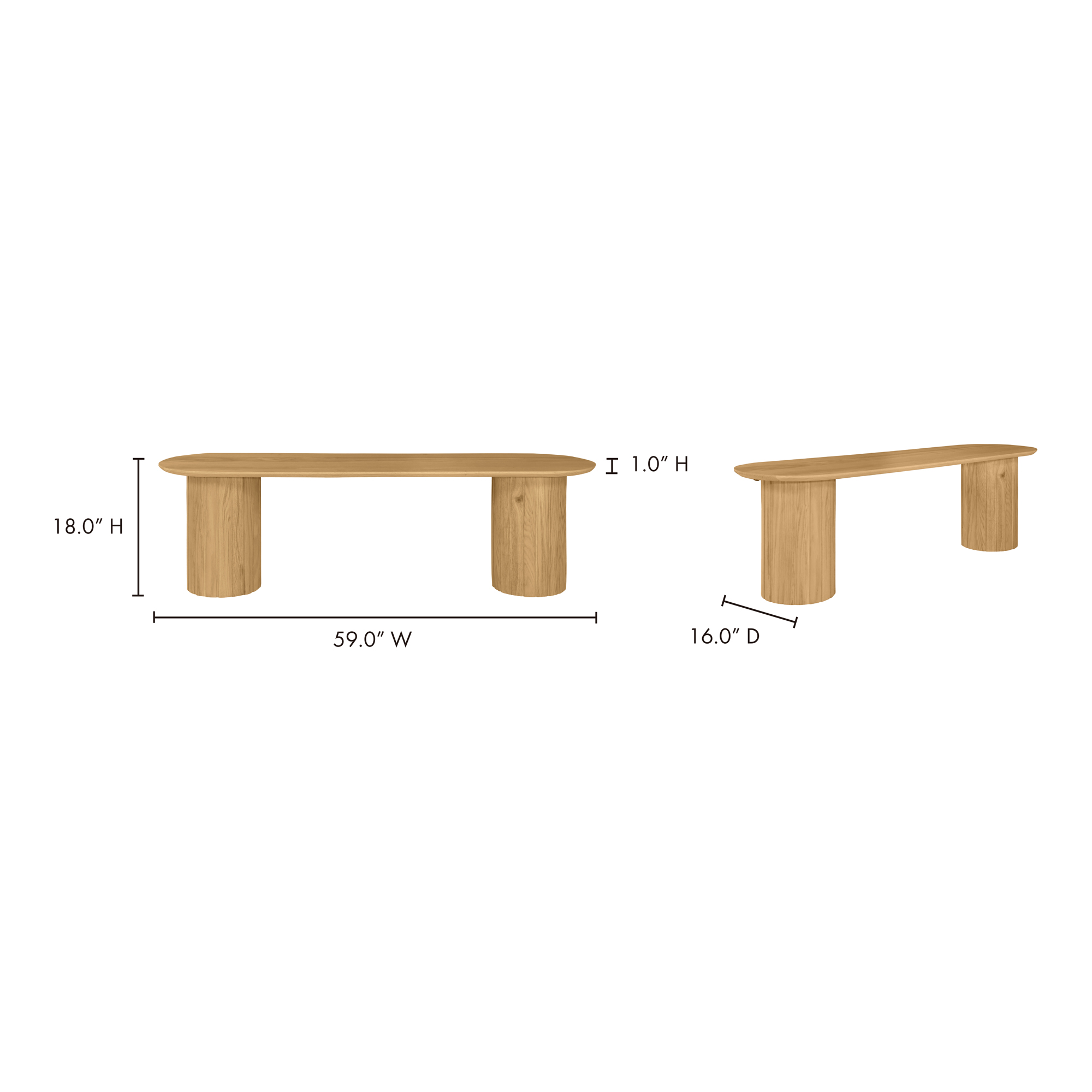 Povera Dining Bench Natural Oak