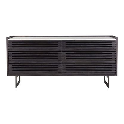 Paloma 6 Drawer Dresser Black | Grey