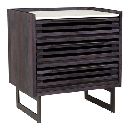 Paloma 3 Drawer Nightstand Charcoal Grey