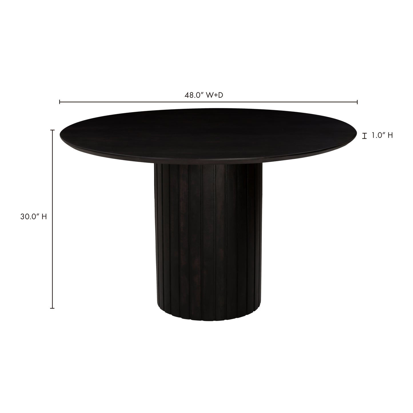 Povera Round Dining Table Black by Moe's Home
