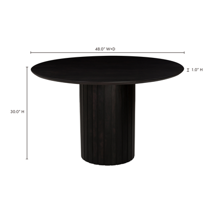 Povera Round Dining Table Black