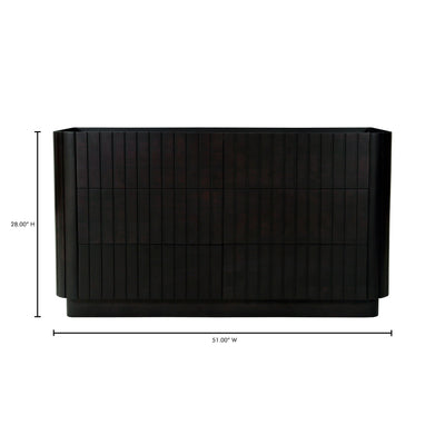Povera 6 Drawer Dresser Black by Moe's Home