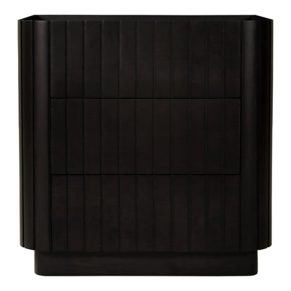 Povera 3 Drawer Nightstand Black | Black