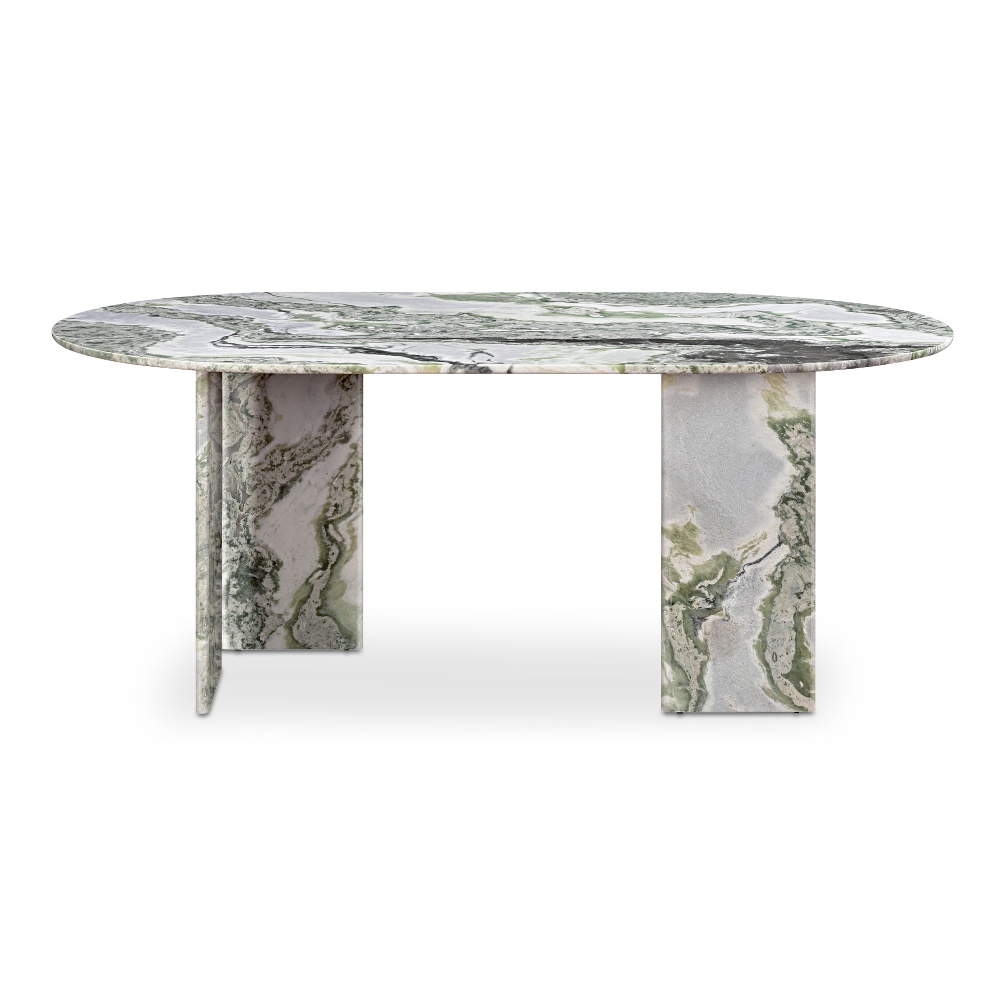 Celia Oval Dining Table Green Onyx Marble | Green