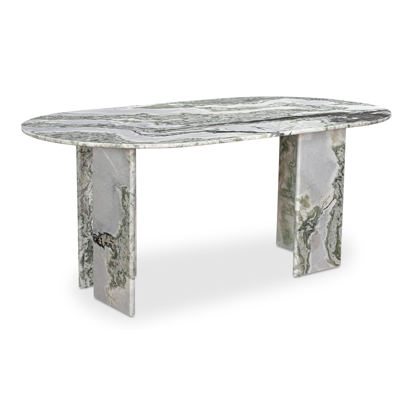 Celia Oval Dining Table Green Onyx Marble by Moe's Home