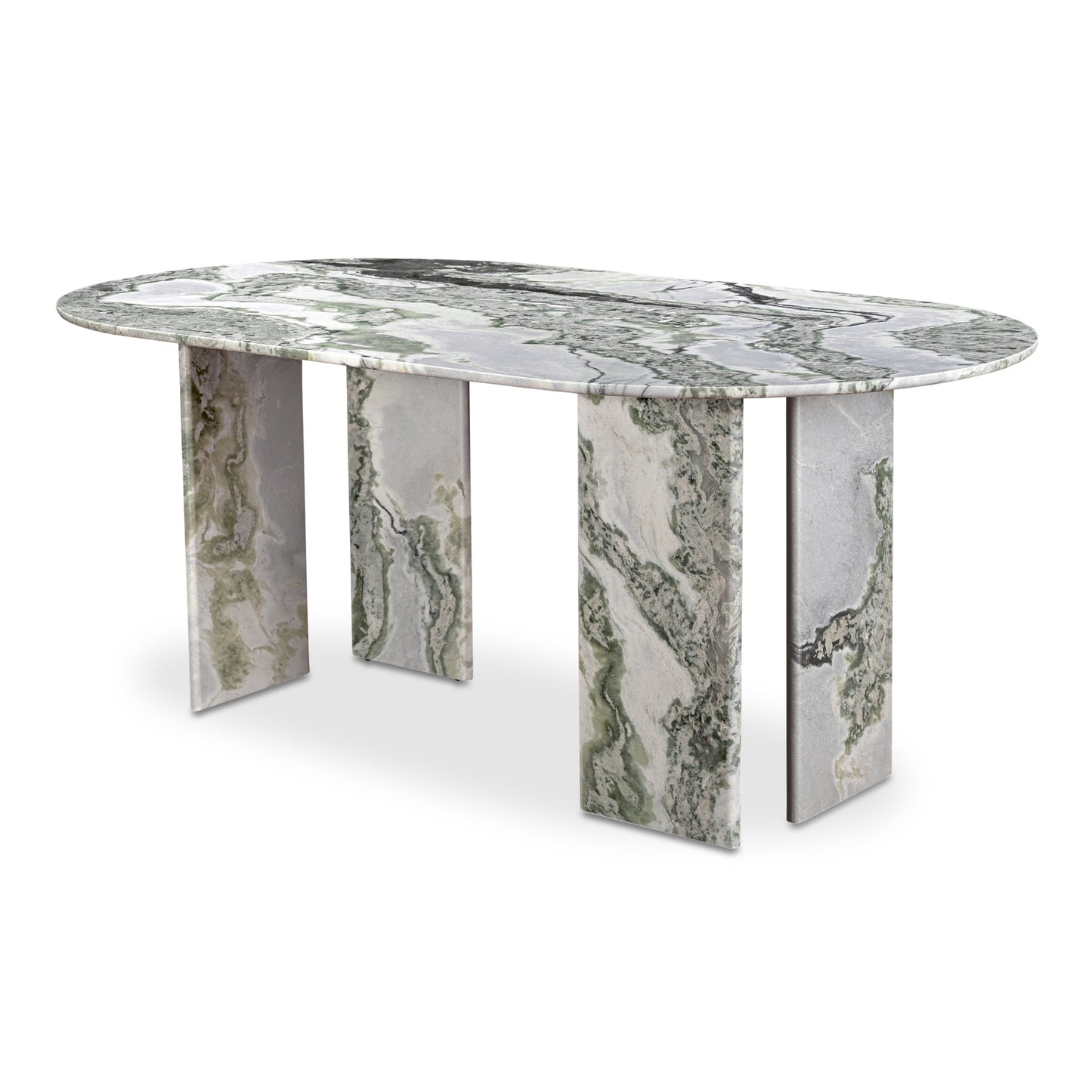 Celia Oval Dining Table Green Onyx Marble by Moe's Home