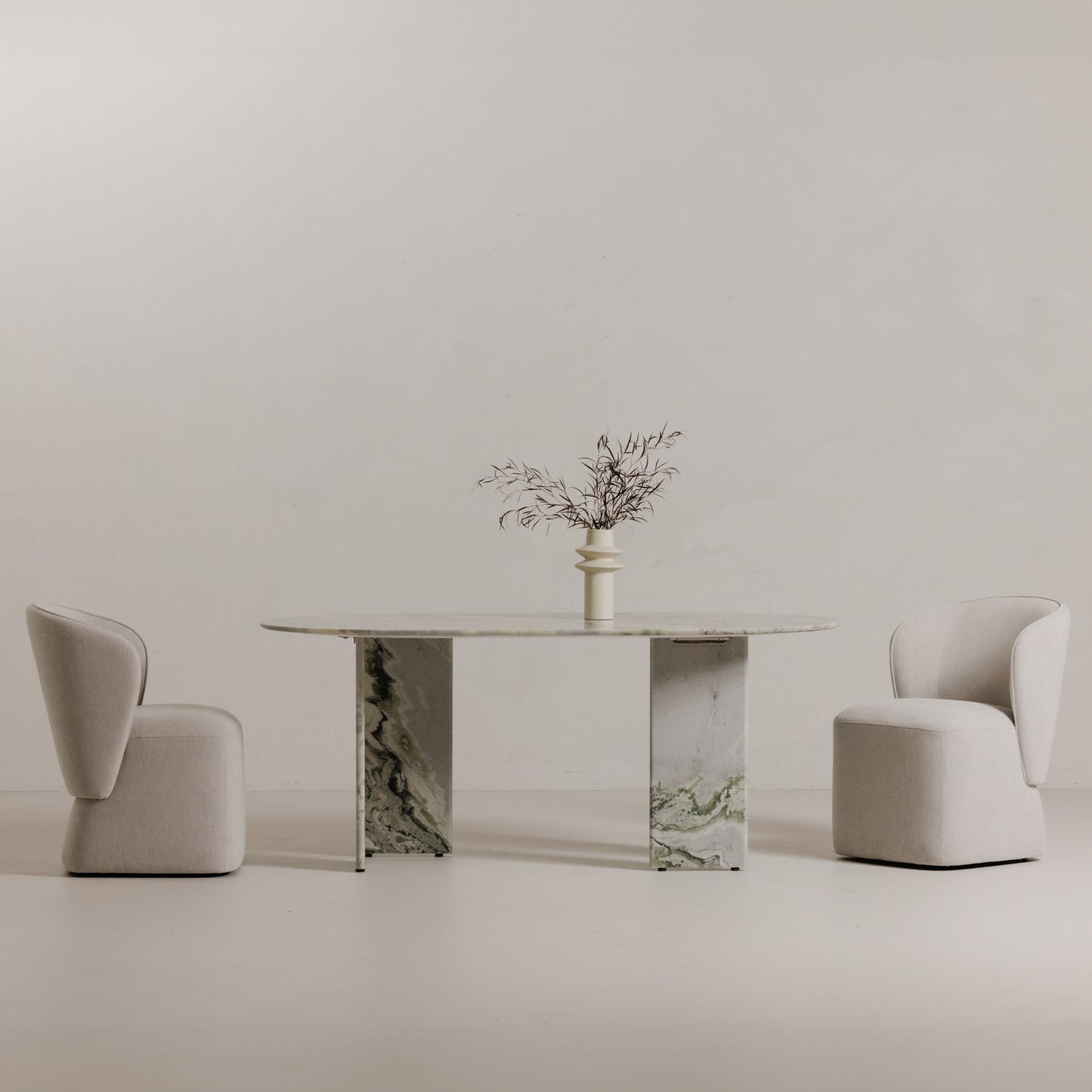 Celia Oval Dining Table Green Onyx Marble by Moe's Home