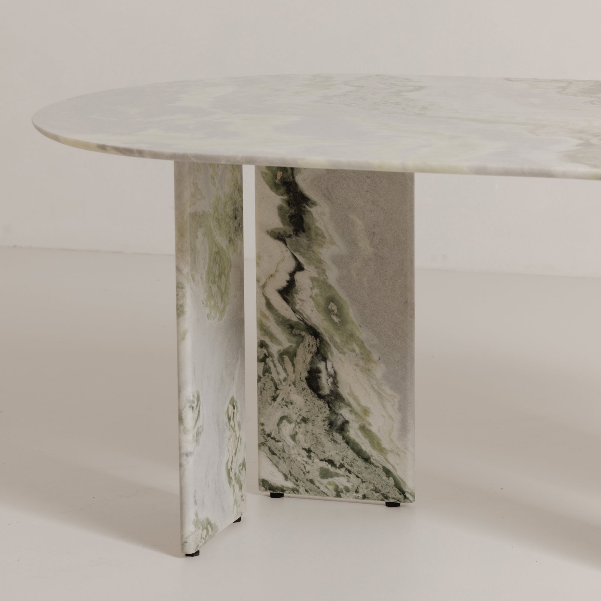 Celia Oval Dining Table Green Onyx Marble