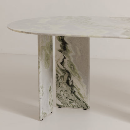 Celia Oval Dining Table Green Onyx Marble