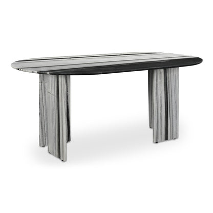 Celia Oval Dining Table Panda Marble