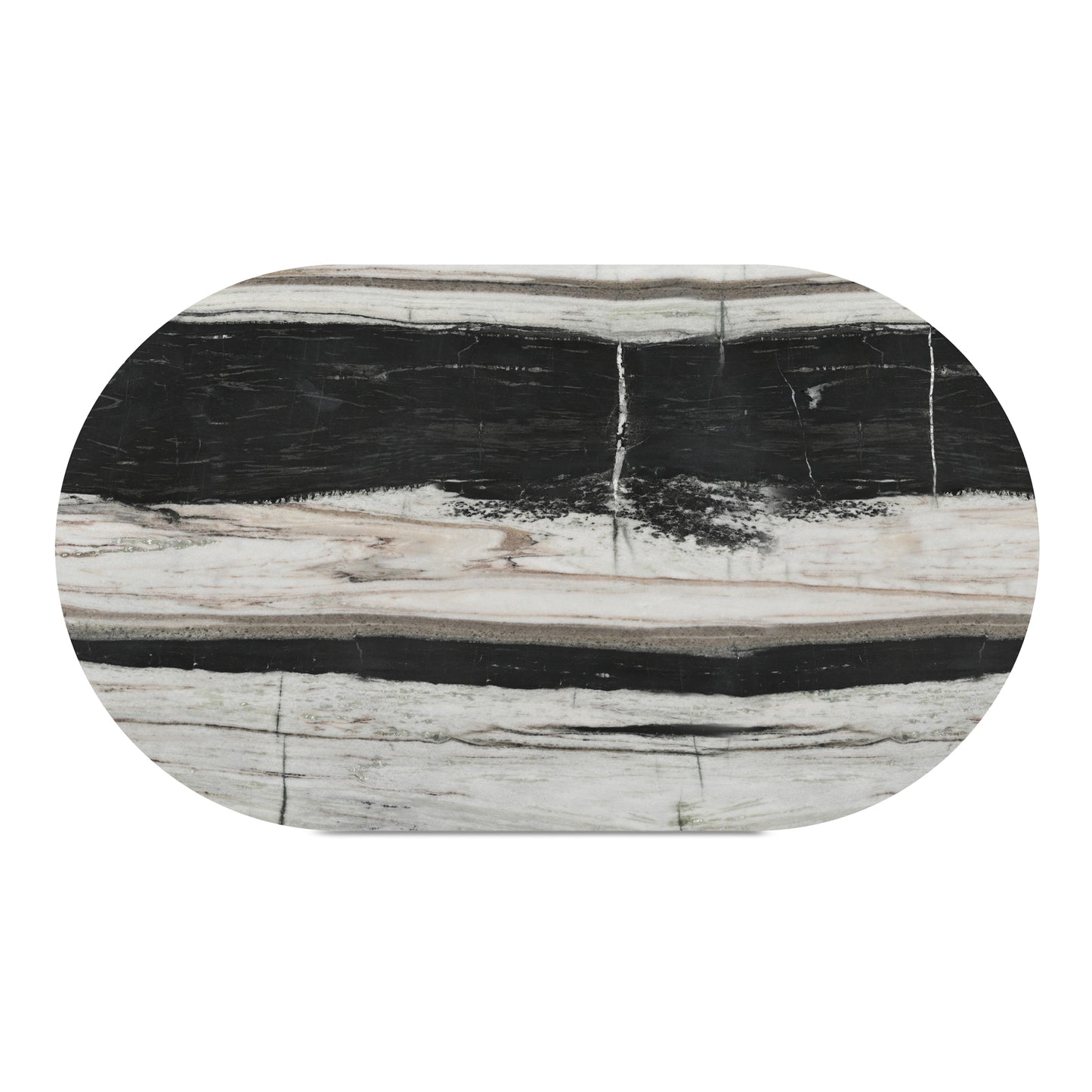 Celia Oval Dining Table Panda Marble by Moe's Home
